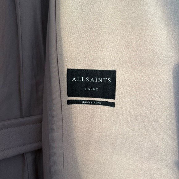 AllSaints blush pink Indira Nesi wool belted wrap coat - Large - Picture 11 of 14